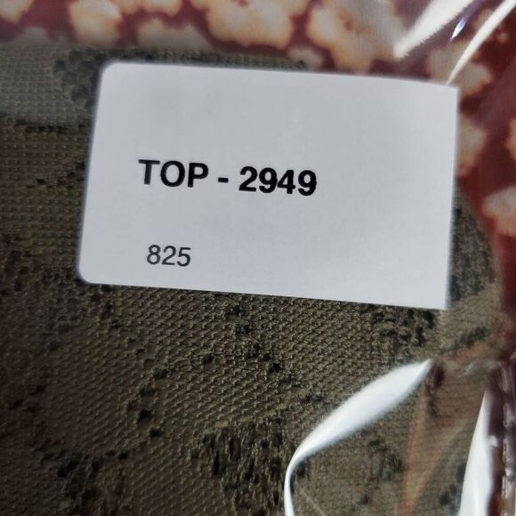 H&M Women’s Olive Green Sheer Floral Lace Short Sleeve Top Size M - Picture 5 of 5